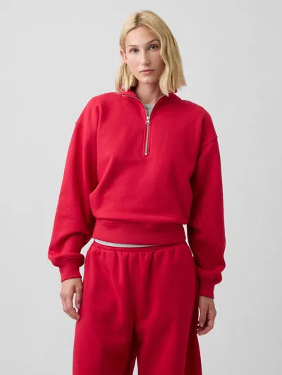 Gap Factory Relaxed Fleece Half-zip Sweatshirt In Crimson Red