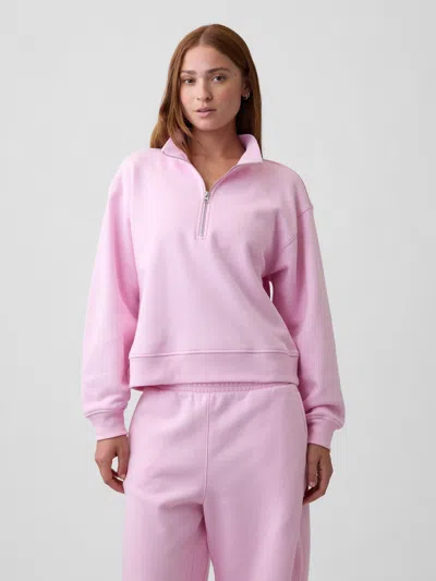 Gap Factory Relaxed Fleece Half-zip Sweatshirt In Primrose Pink