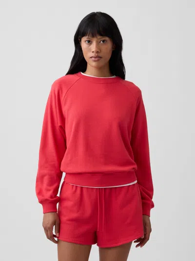 Gap Factory Relaxed French Terry Crewneck Sweatshirt In Red