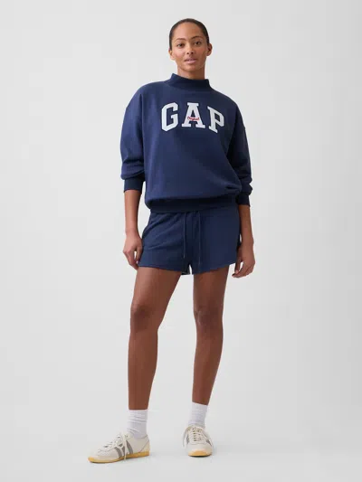 Gap Factory Relaxed French Terry Dolphin Shorts In Blue