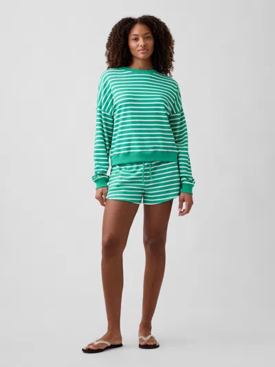 Gap Factory Relaxed French Terry Dolphin Shorts In Green