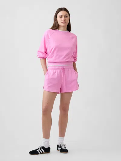 Gap Factory Relaxed French Terry Dolphin Shorts In Pink
