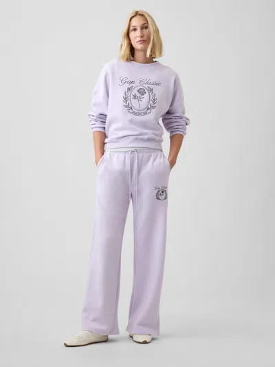 Gap Factory Relaxed Gap Graphic Straight-leg Sweatpants In Purple Orchid Petal