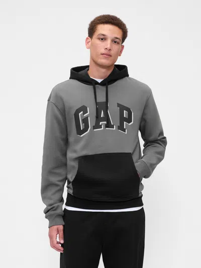 Gap Factory Relaxed Gap Logo Colorblock Hoodie In Gray