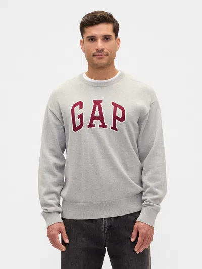 Gap Factory Relaxed Gap Logo Intarsia Sweater In Gray