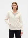 Gap Factory Relaxed Gap Logo Sherpa-lined Zip Hoodie In White