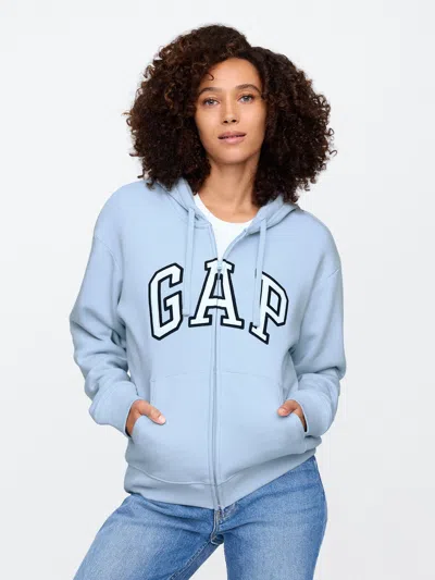 Gap Factory Relaxed Gap Logo Zip Hoodie In Blue