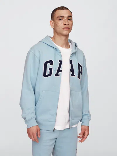 Gap Factory Relaxed Gap Logo Zip Hoodie In Blue