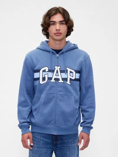 Gap Factory Relaxed Gap Logo Zip Hoodie In Blue