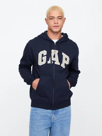 Gap Factory Relaxed Gap Logo Zip Hoodie In Blue