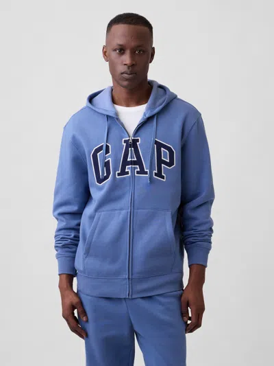 Gap Factory Relaxed Gap Logo Zip Hoodie In Blue