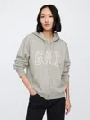 Gap Factory Relaxed Gap Logo Zip Hoodie In Gray
