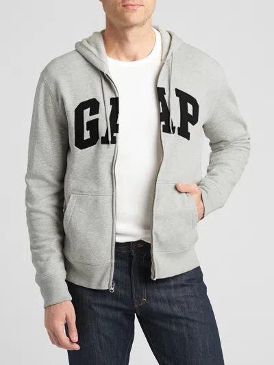 Gap Factory Relaxed Gap Logo Zip Hoodie In Gray
