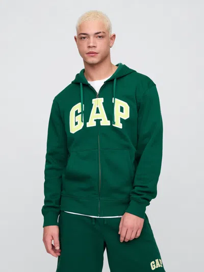 Gap Factory Relaxed Gap Logo Zip Hoodie In Green