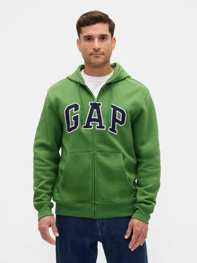 Gap Factory Relaxed Gap Logo Zip Hoodie In Green