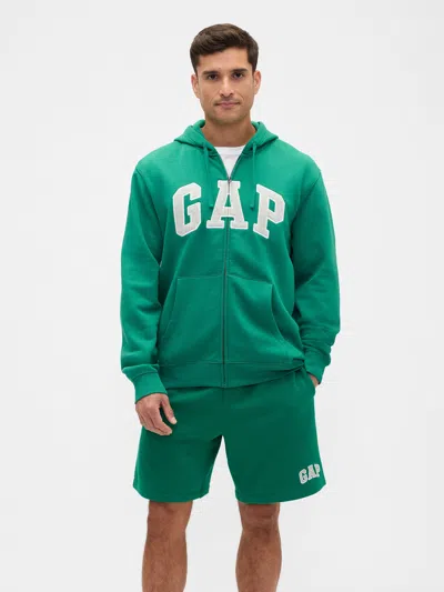 Gap Factory Relaxed Gap Logo Zip Hoodie In Green