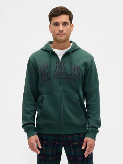 Gap Factory Relaxed Gap Logo Zip Hoodie In Green