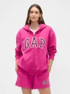 Gap Factory Relaxed Gap Logo Zip Hoodie In Pink