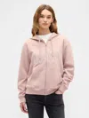 Gap Factory Relaxed Gap Logo Zip Hoodie In Pink