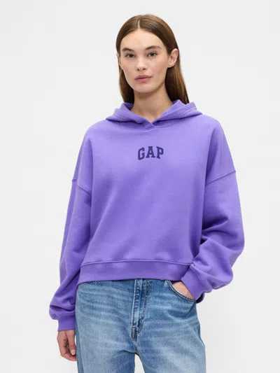 Gap Factory Relaxed Gap Mini-logo Cropped Hoodie In Blue