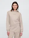 Gap Factory Relaxed Gap Mini-logo Cropped Hoodie In Neutral