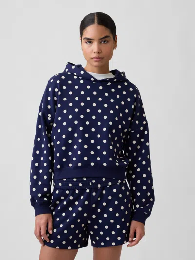 Gap Factory Relaxed Gap Mini-logo Cropped Hoodie In Blue