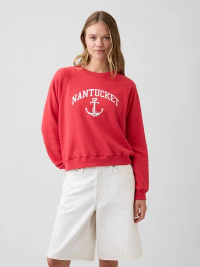 Gap Factory Relaxed Graphic Sweatshirt In Red