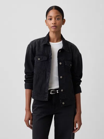 Gap Factory Relaxed Icon Denim Jacket In Black Wash