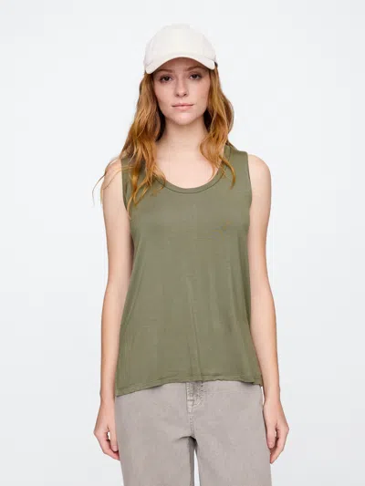 Gap Factory Relaxed Luxe Scoopneck Tank Top In Green