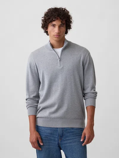 Gap Factory Relaxed Mockneck Quarter-zip Sweater In Grey