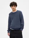 Gap Factory Relaxed Plaited Crewneck Sweater In Blue