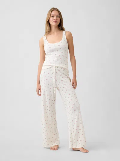 Gap Factory Relaxed Pointelle Pj Pants In White