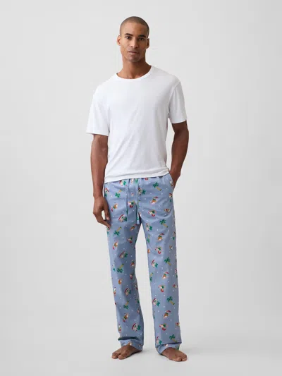 Gap Factory Relaxed Poplin Pj Pants In Blue