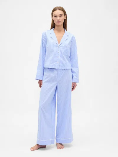Gap Factory Relaxed Poplin Pj Set In Blue