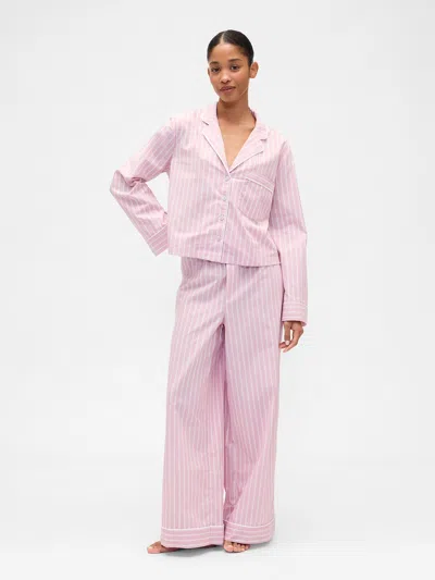 Gap Factory Relaxed Poplin Pj Set In Pink