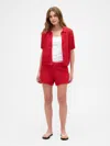 Gap Factory Relaxed Pull-on Open-stitch Sweater Shorts In Red