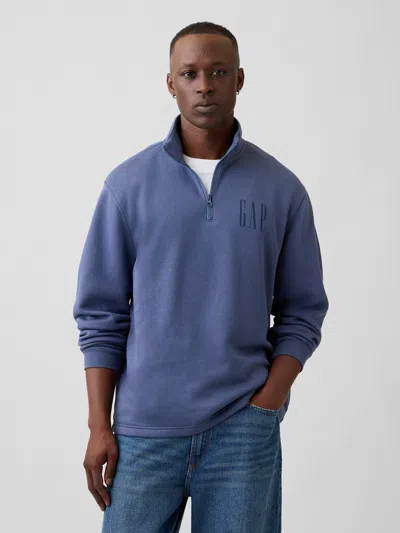 Gap Factory Relaxed Quarter-zip Sweatshirt In Sargasus Blue