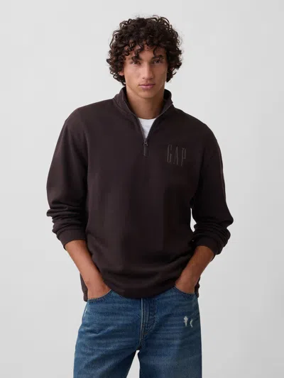 Gap Factory Relaxed Quarter-zip Sweatshirt In Terra Brown
