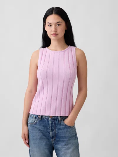 Gap Factory Relaxed Ribbed Boatneck Tank Top In Pink