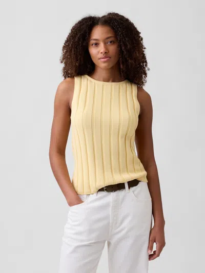 Gap Factory Relaxed Ribbed Boatneck Tank Top In Yellow