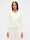 Gap Factory Relaxed Ribbed Pj Top In White
