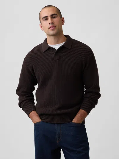 Gap Factory Relaxed Ribbed Polo Shirt Sweater In Multi
