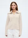 Gap Factory Relaxed Ribbed Quarter-zip Sweater In Neutral