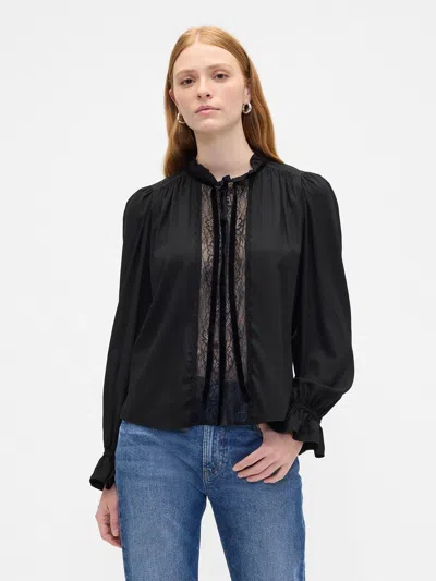 Gap Factory Relaxed Ruffle Top In Black
