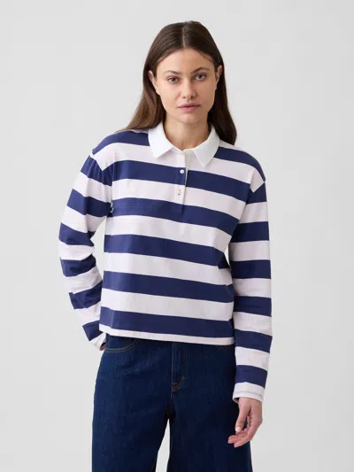 Gap Factory Relaxed Rugby Polo Shirt Shirt In Blue