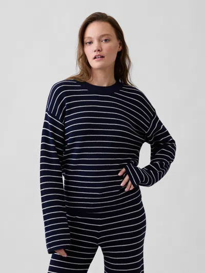 Gap Factory Relaxed Shaker-stitch Crewneck Sweater In Black