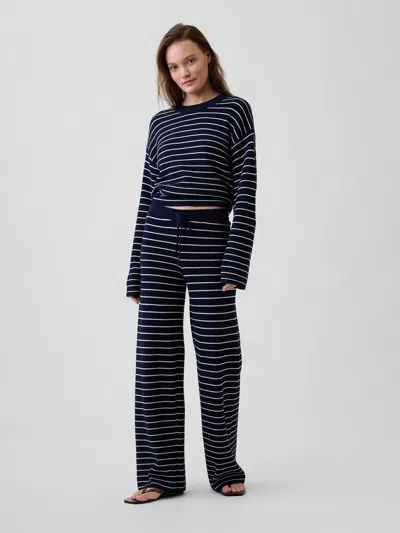 Gap Factory Relaxed Shaker-stitch Sweater Pants In Blue