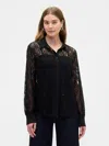 Gap Factory Relaxed Sheer Lace Shirt In Black