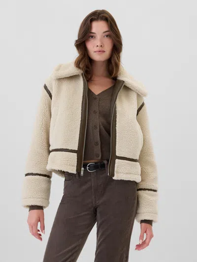 Gap Factory Relaxed Sherpa Coat In White