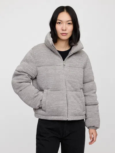 Gap Factory Relaxed Short Puffer Jacket In Gray